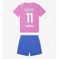AC Milan Christian Pulisic #11 Tredjeställ Barn 2023-24 Korta ärmar (+ Korta byxor)